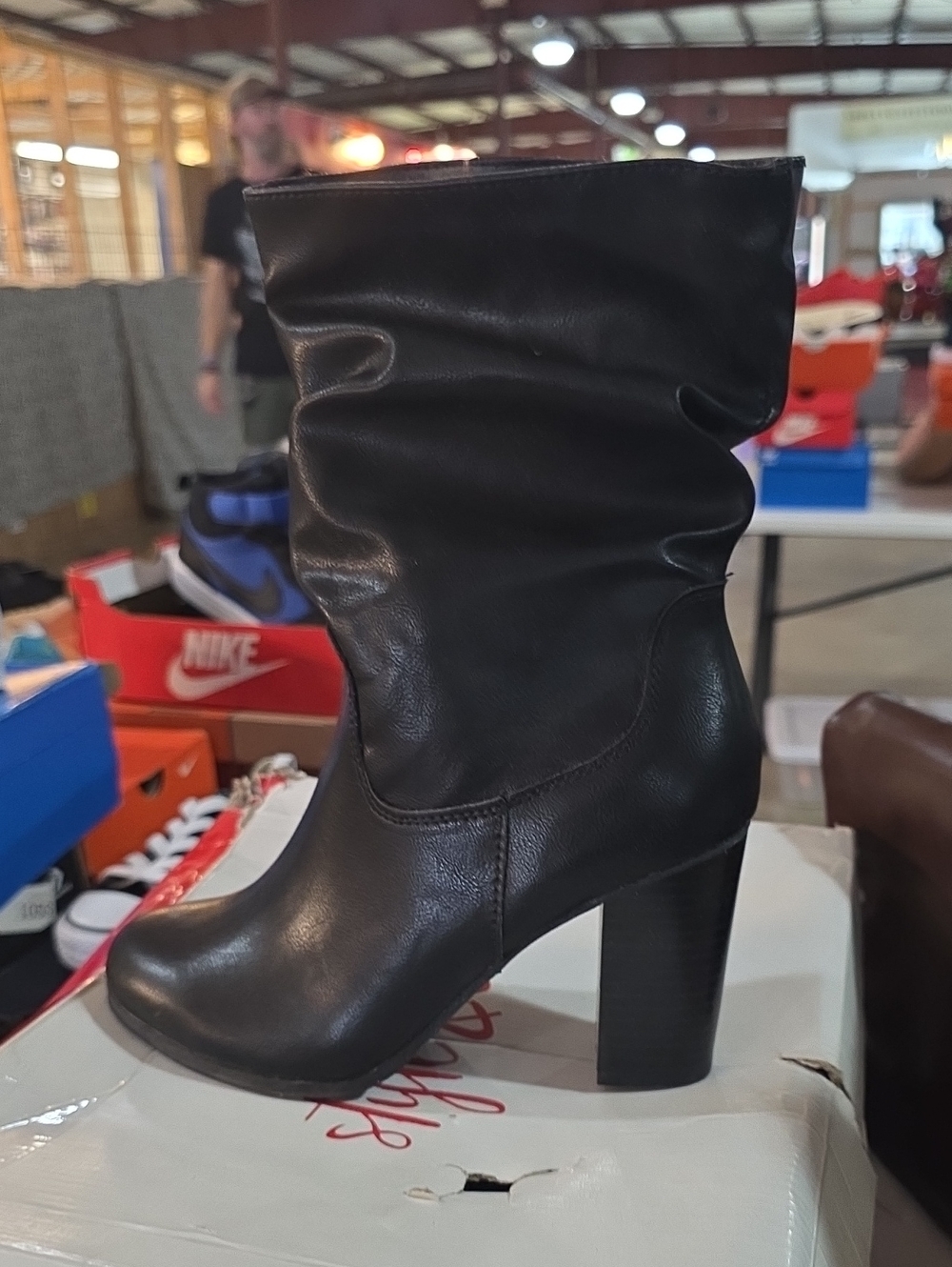 Style & Co. Black Slouch Block Heel Mid-Calf Boots. Size 6. NWOT